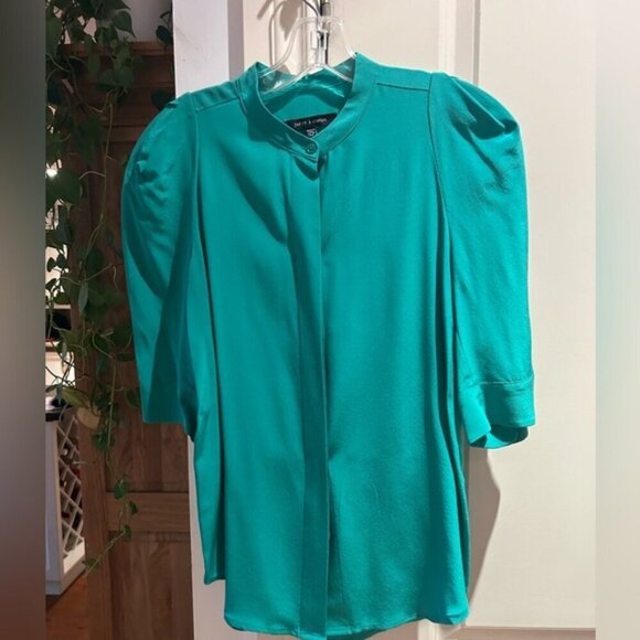 JUDITH & CHARLES silk shirt sleeve button up 4 - Picture 1 of 8